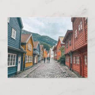 Bryggen Bergen Norway Street Briefkaart