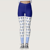 Bryn Mawr Light Blue Lantern Pattern Leggings (Voorkant)