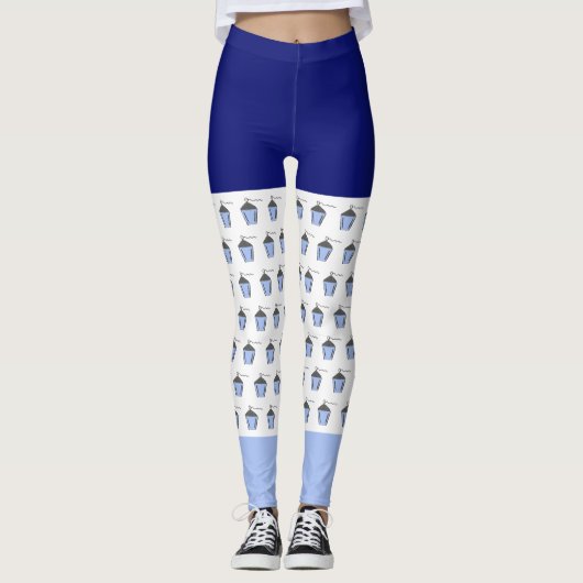 Bryn Mawr Light Blue Lantern Pattern Leggings (Voorkant)