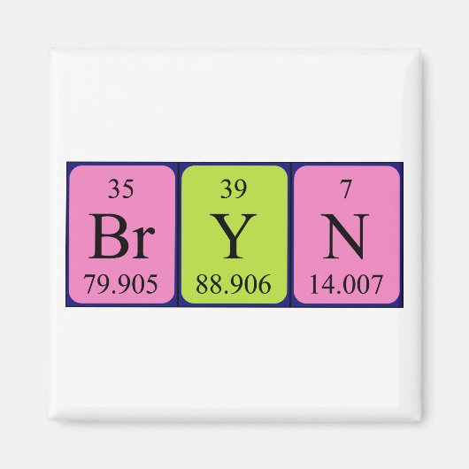 Bryn periodieke lijstnaam magnet magneet (Voorkant)