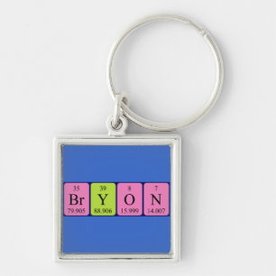 Bryon periodieke lijstnaam keyring sleutelhanger