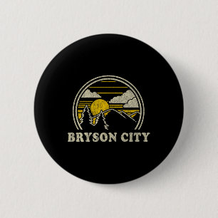 Bryson City North Carolina Nc T-shirt Vintage Hiki Ronde Button 5,7 Cm