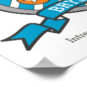 Bryson nom de garçon et affiche de blason orange (Coin)