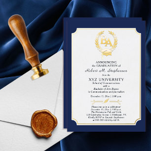 BS - Bachelor of Arts Degree College Graduation Folie Uitnodiging