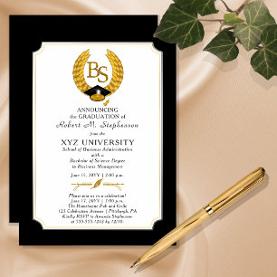 BS - Bachelor of Science Degree College Graduation Magnetische Uitnodiging