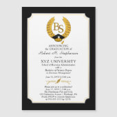 BS - Bachelor of Science Degree College Graduation Magnetische Uitnodiging (Voorkant)