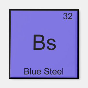 Bs - Blue Steel Grappig Chemie Elementsymbool T-sh Magneet