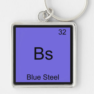 Bs - Blue Steel Grappig Chemie Elementsymbool T-sh Sleutelhanger