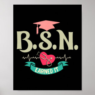 BSN behaalde zijn diploma verpleegkunde Senior Nur Poster