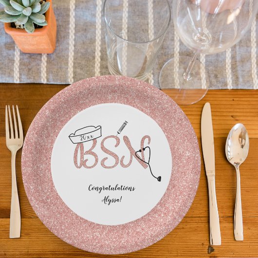 BSN Nurse afstuderen pinning party decor Papieren Bordje