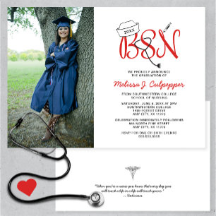 BSN Nurse foto afstuderen + feest Kaart