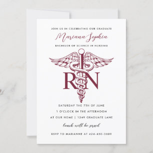 BSN RN Aankondiging Afstuderen Burgundy