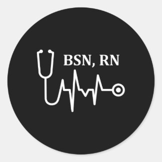 BSN RN geregistreerd verpleegkundige medische stet Ronde Sticker