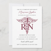 BSN RN Nurse Graduation Faire-part Bourgogne (Devant)