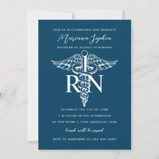 BSN RN Nurse Graduation Faire-part Couleur personn