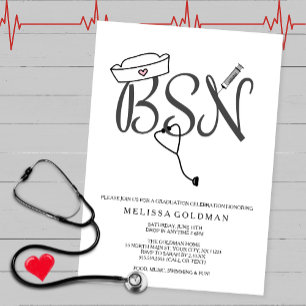 BSN RN verpleegster afstuderen nodigt simpelweg ui Kaart