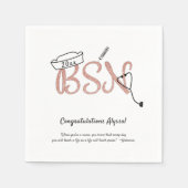 BSN Roos Gold Glitter-decor verpleegster Servet (Voorkant)