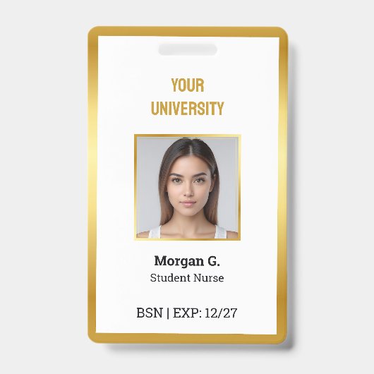 BSN Verpleegster Aangepaste fotonaam Badge (Voorzijde)