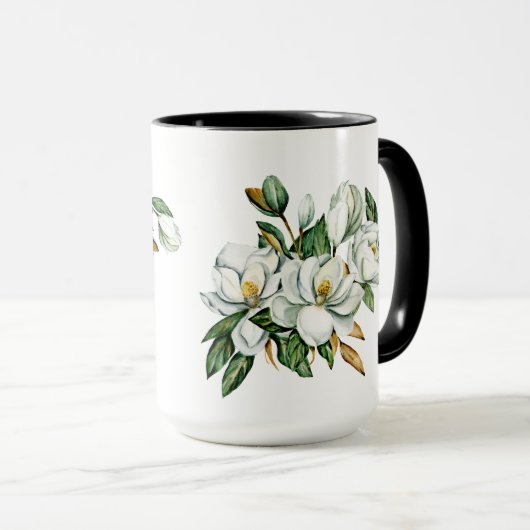 BSN Waterverf Floral Greenery Magnolia Afstuderen Mok (Voorkant rechts)