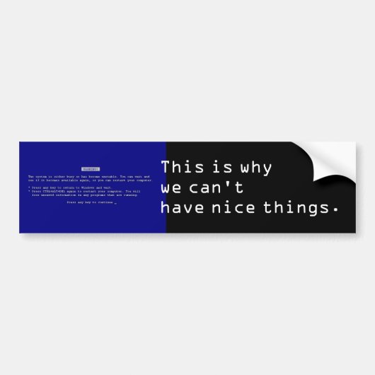 BSOD Bumper Sticker (Devant)
