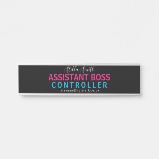 BSS assistent, manager. Assistent-manager. Deurbordje (Voorkant)