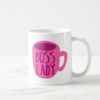 BSS-dame met roze koffiebeker