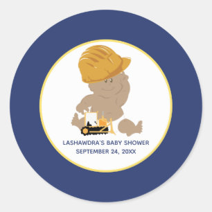 Bstruction Baby Boy Shower Favor Sticker