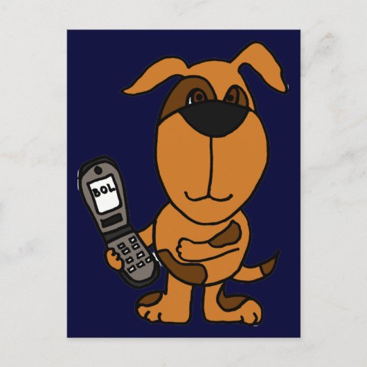 BT - Drôle Cartoon Chien Textant carte postale (Devant)