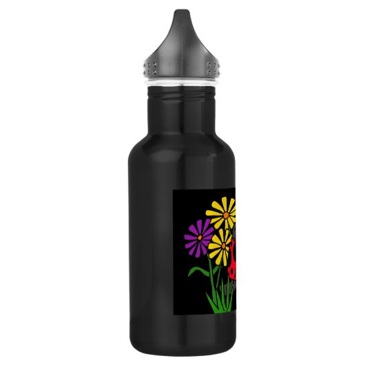 BT- Schildpad- en blokkenfolkkunst Waterfles (Links)