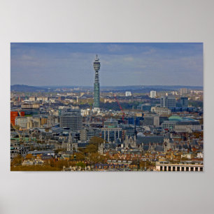 BT Tower London Skyline Cityscape Engeland Poster