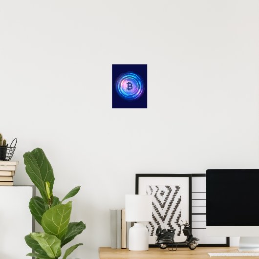 BTC, crypto, Bitcoin, Blockchain Poster (Thuiskantoor)