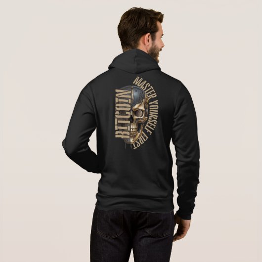 BTC motivation | Skull | Bitcoin crypto  Hoodie (Achterkant volledig)