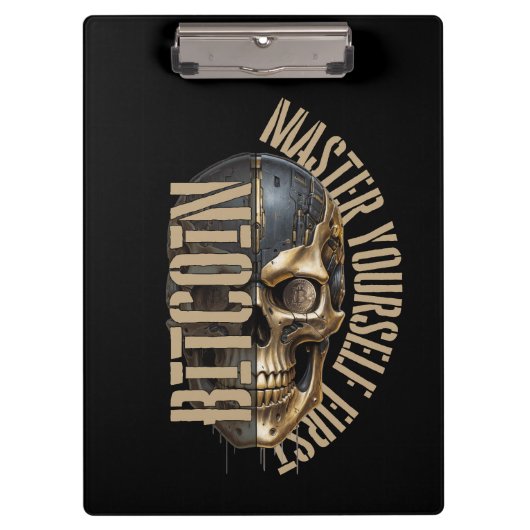 BTC motivation | Skull | Bitcoin crypto  Klembord (Voorkant)