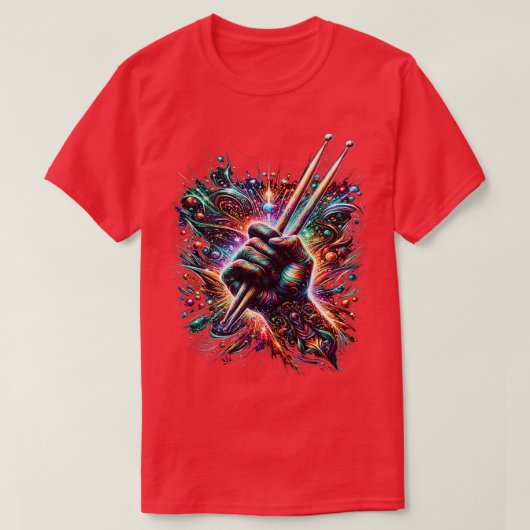 BTN124 Drumsticks Drummer Drumset Drummen M T-shirt (Design voorkant)