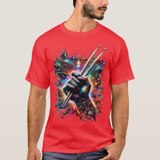 BTN124 Drumsticks Drummer Drumset Drummen M T-shirt
