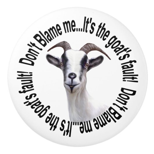 Bubba Goat Geef me niet de schuld Keramische Knop (Voorkant)