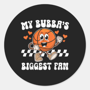 Bubbas grootste fan basketbal zus van een basketba ronde sticker
