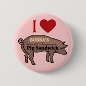 BUBBA'S PIG SANDWICH RONDE BUTTON 5,7 CM (Voorkant)