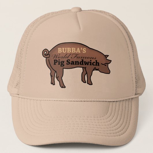 Bubba's wereldberoemde varkensbroodje trucker pet (Voorkant)