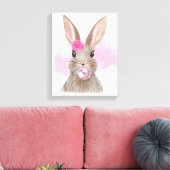 Bubbel Bubblegum Rabbit Wall Art Canvas Afdruk (Insitu (Woonkamer))