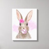 Bubbel Bubblegum Rabbit Wall Art Canvas Afdruk (Voorkant)