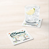 Bubbel een Go! Vierkante Kartonnen Onderzetter (Insitu)