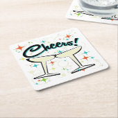 Bubbel een Go! Vierkante Kartonnen Onderzetter (Schuin)