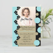 Bubbel en bloemen eerste communie kaart (Staand voorkant)