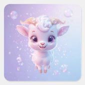 bubbelgeit vierkante sticker (Voorkant)