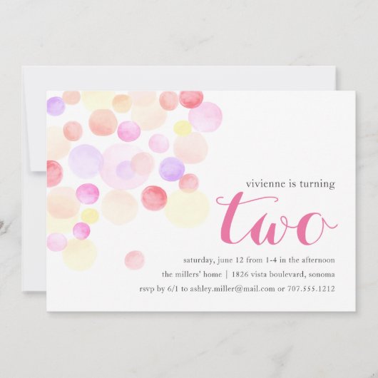 bubbelig | Waterverf Tweede uitnodiging (Voorkant)