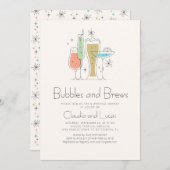 Bubbels Brouwen Koppels Uitnodiging voor Trouwdouc (Voorkant / Achterkant)