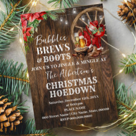 Bubbels Brouwen & Laarzen Westerne Kerst Hoewdown Kaart