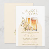 Bubbels & Brouws Elegante Moderne Couples Bruiloft Kaart (Voorkant / Achterkant)