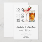 Bubbels en Brouwen Verloving Douche Uitnodiging (Voorkant / Achterkant)